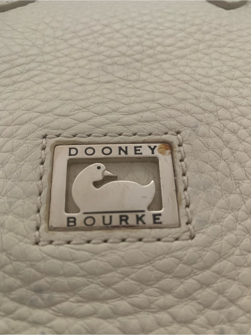 Dooney & Bourke Cream Pebbled Leather Satchel - Picture 3 of 8